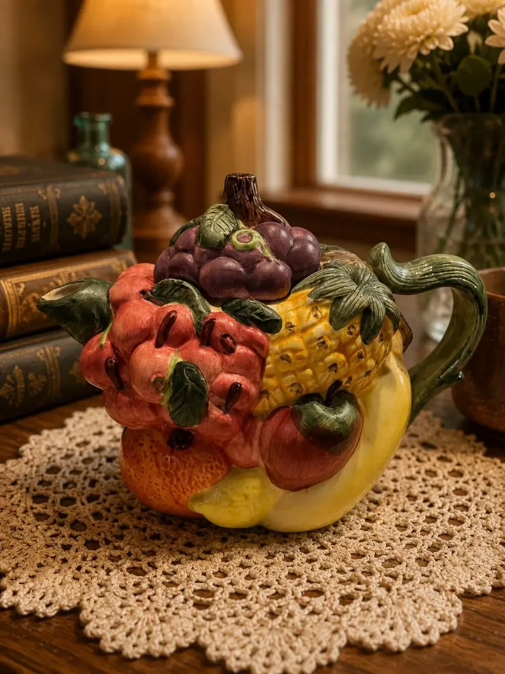 Vintage Dolomite Ceramic Fruit Teapot